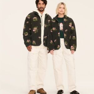 Woolrich Dark Gray Floral Teddy Jacket NWT